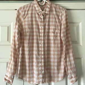 J. Crew Retail Dusty Pink Gingham Button-down